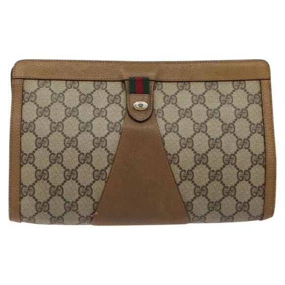 Gucci Ophidia Beige Canvas Clutch Bag (Pre-Owned) - Picture 1 of 16